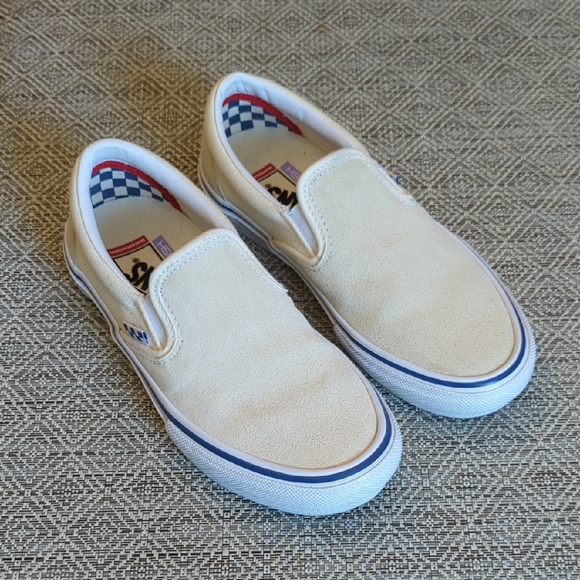 Vans Other - Vans Slip-On Cream Sneakers Old Skool Skate Shoes